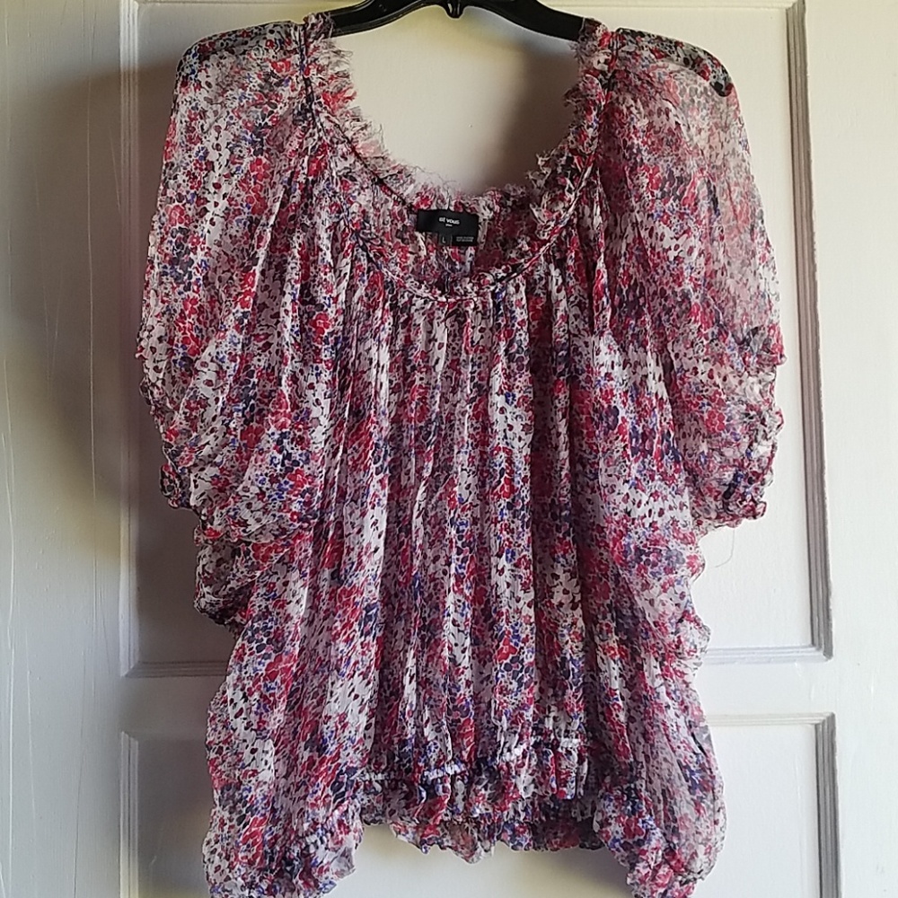 Et Vous Paris- 100% Silk Floral Top Size L
